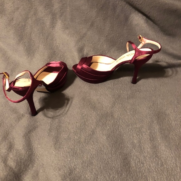 Satin Mulberry heels. - Picture 2 of 3